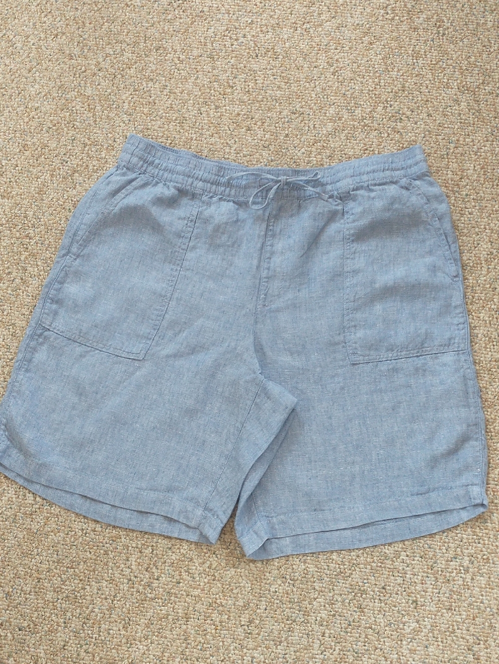 Lands' End Hi Rise Pull On 100% Linen Shorts Size Xlarge 18